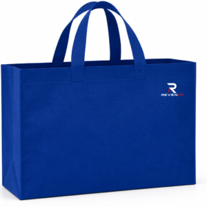 Blue Reusable Tote Bag with Handles