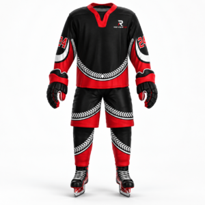 Men’s Black & Red Ice Hockey Uniform Set