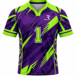Men’s Purple & Neon Green Rugby Jersey No. 1