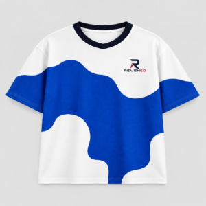 Men’s Blue & White Abstract Streetwear T-Shirt