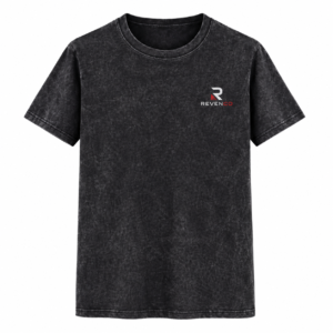 Men’s Black Acid Wash Streetwear T-Shirt – Vintage Logo Tee