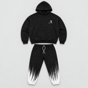 Men’s Black & White Gradient Tracksuit Set