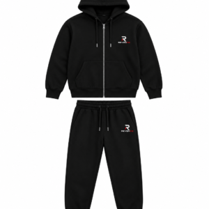 Men’s Black Zip Hoodie Tracksuit Set