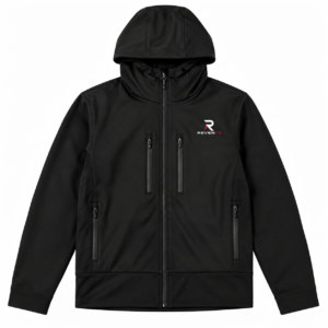 Men’s Black Multi-Zip Hooded Jacket