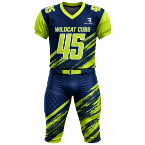 Men’s Navy & Neon Green American Football Uniform Set